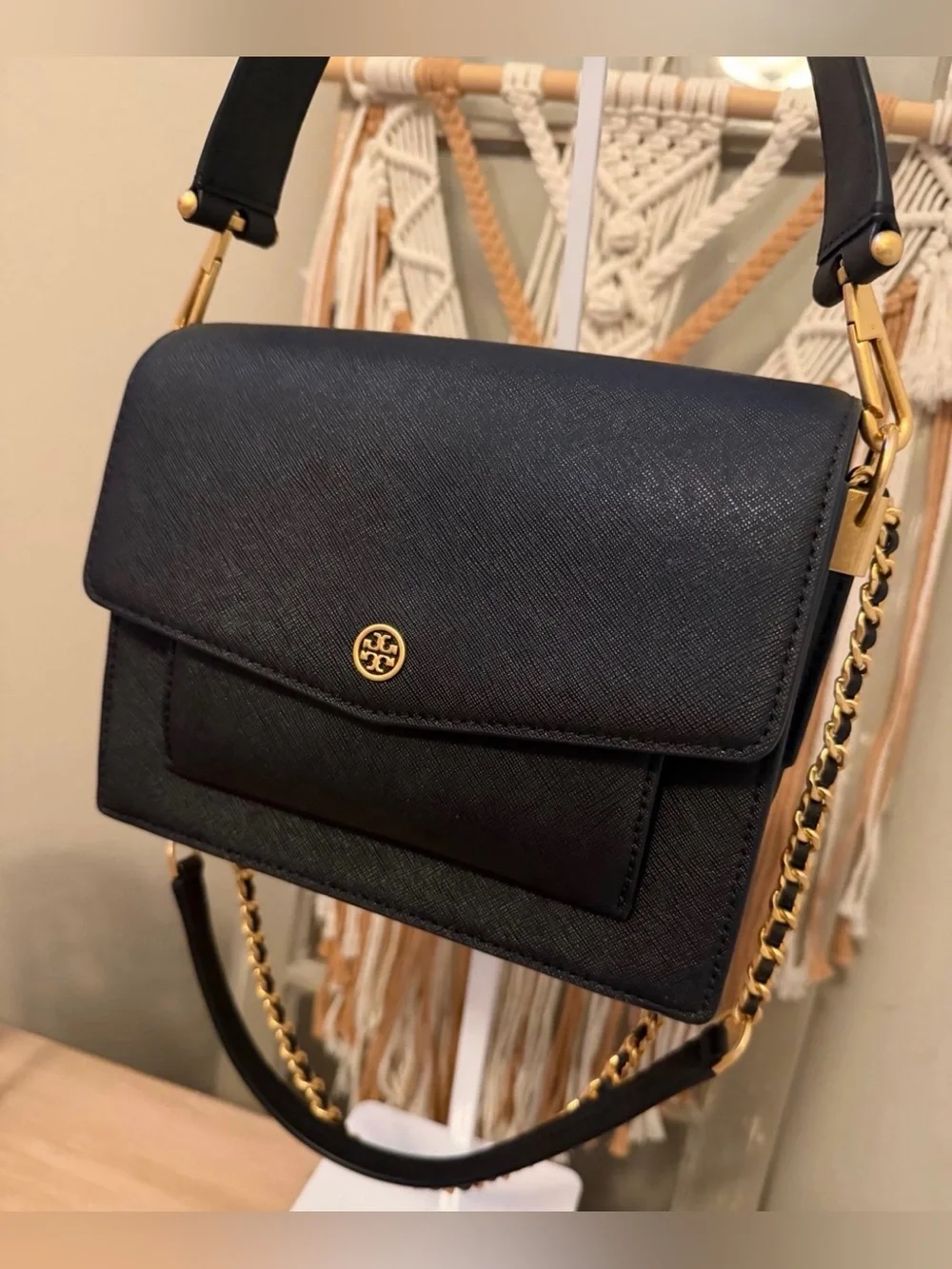 Tory Burch Robinson Double-Strap Convertible Shoulder Bag like new!